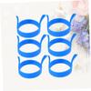 6-Piece Round Silicone Fried Egg Molds with Handles, Blue view 3
