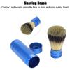 HAOHIZE Men's Travel Shaving Brush, Blue Aluminum Handle, 15.5 cm view 4