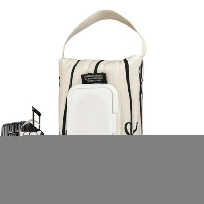 Refillable Cotton Wipe Dispenser Bag with Bow and Stripes