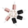 WOONEKY 6-Piece Refillable Hand Bottles with Lids, Lightweight Plastic Bottles with Faux Leather Sleeves, Leakproof for Travel and Perfume view 1