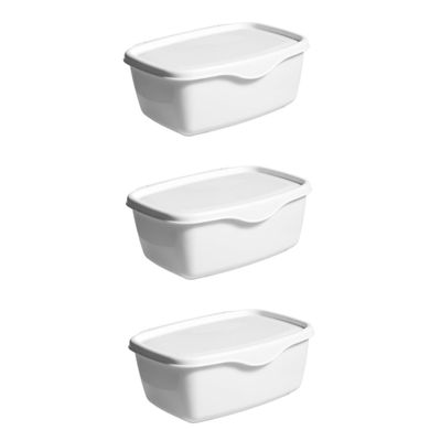 Hoement 3-Piece Wet Wipe Storage Box Set with Lids, White