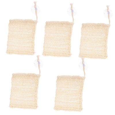 Beatifufu 2 Sets Body Exfoliating Soap Bags with Soap Holders and Foaming Net for Easy Bathing, 5 Pieces x 2