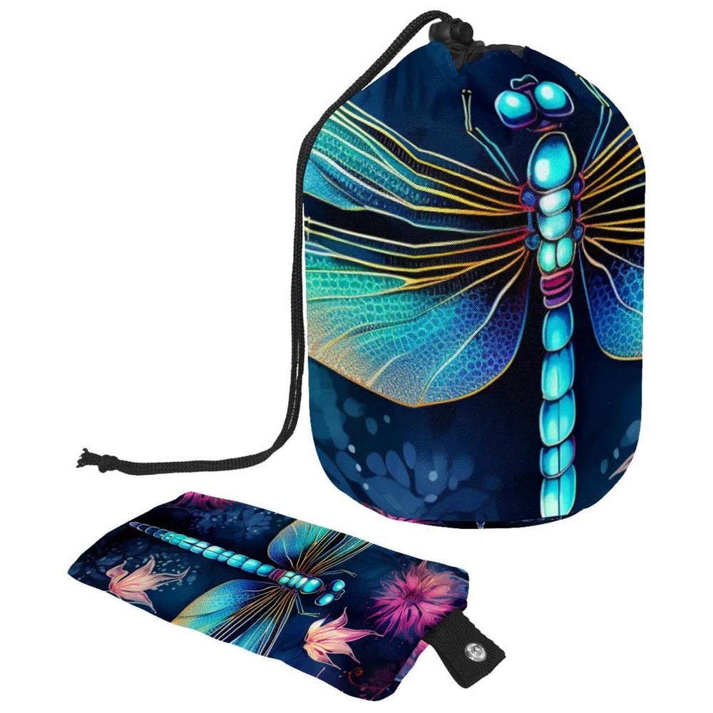 Travel Cosmetic Bag Set with Dragonfly Pattern