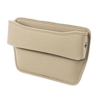 MaKeMoney Car Seat Gap Filler Organizer for Mazda CX-9 2019-2025, Front Seat Console Side Pocket, Beige