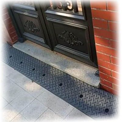 Generic Rubber Curb Ramp, Portable Vehicle Curb Ramp, Height 4–18 cm, Heavy-Duty Non-Slip Threshold Ramp, 100 × 25 × 5 cm