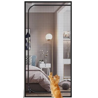 DTREEL Cat Screen Door, 85×210 cm, Zipper Mesh Door, Cat Net Screen, Privacy Screen Door Curtain with Hook-and-Loop Tape, Durable, for Entry and Patio Doors (A, 90×200 cm)