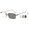 VEVESMUNDO Rimless Photochromic Progressive Reading Glasses, Blue-Light Filter, Black, +2.5 view 1