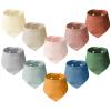 HOTUT Muslin Baby Bibs, 10-Pack, Adjustable Cotton Bandana Bibs view 1