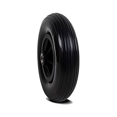 200 mm Wheelchair Front Wheels, 2-Pack, 82" Polyurethane Solid Rubber Wheels, Non-Inflatable (Black)