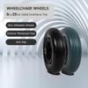 200 mm Wheelchair Front Wheels, 2-Pack, 82" Polyurethane Solid Rubber Wheels, Non-Inflatable (Black) view 4