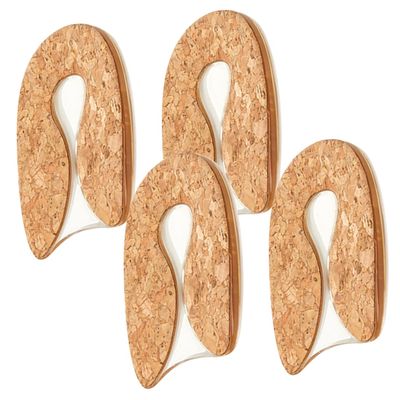 Silicone Heel Cushions, 2 Pairs, Brown, for Warm Shoes and Boots