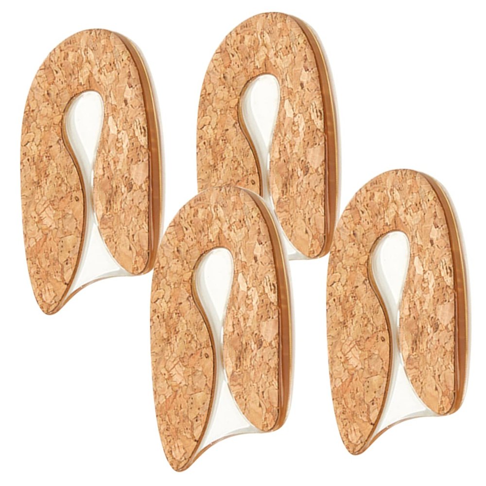 Silicone Heel Cushions, 2 Pairs, Brown, for Warm Shoes and Boots