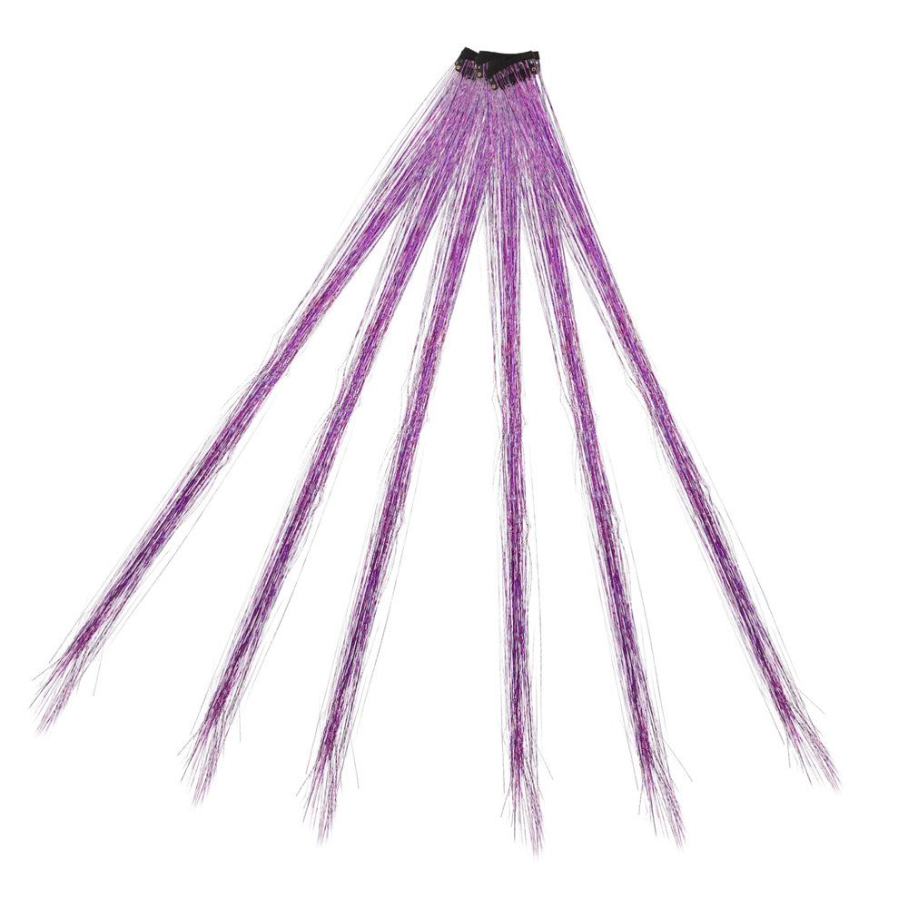 Gogogmee 6-Piece Glitter Hair Extensions with Clips, Tinsel Fairy Hair for Girls