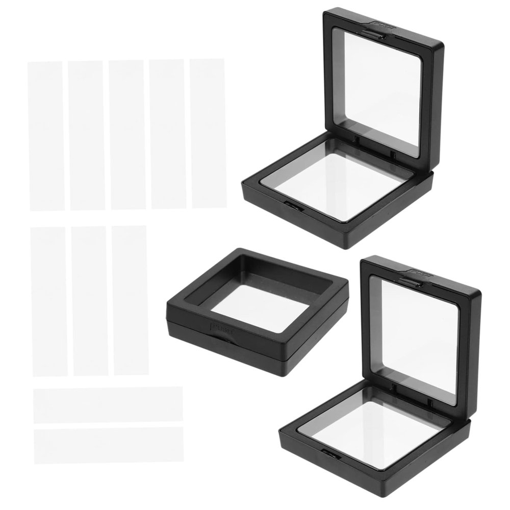 PLAFOPE 3-Piece Artificial Nail Container Set, Transparent Organizer with Acrylic Strips and Nail Tip Holder