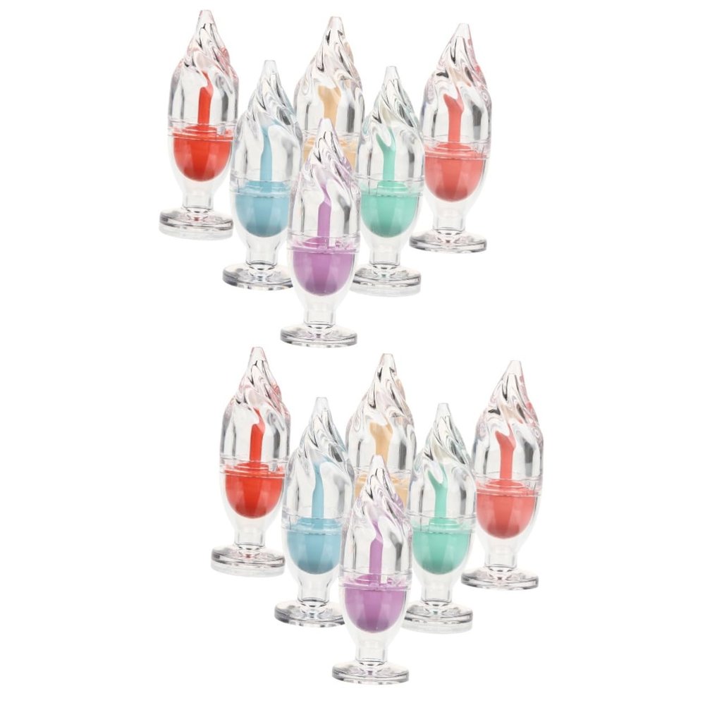 HAPINARY 12-Piece Ice Cream-Shaped Refillable Lip Balm Tubes