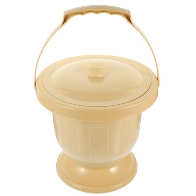 Portable Urinal Bucket with Lid, 1-Piece Plastic Bedpan
