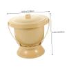 Portable Urinal Bucket with Lid, 1-Piece Plastic Bedpan view 2