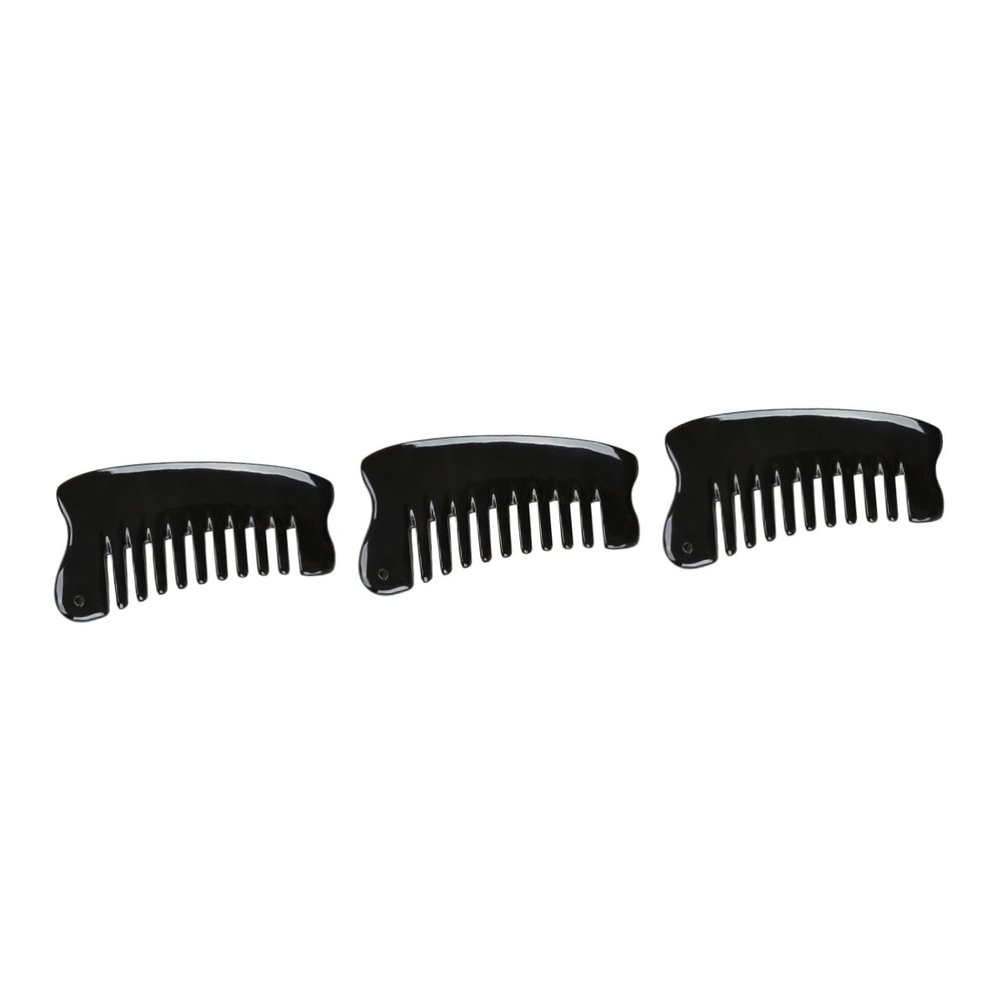 Beatifufu 3-Piece Natural Horn Massage Comb for Head and Back Massage, Portable, Helps Improve Hair Texture