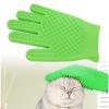 Pet Grooming Gloves, Double-Sided Silicone Cat Hair Remover (Light Green) view 1