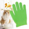 Pet Grooming Gloves, Double-Sided Silicone Cat Hair Remover (Light Green) view 3