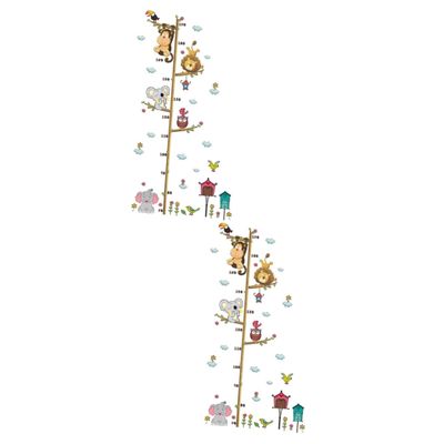 RORPOIR 2-Piece Cartoon Height Chart Stickers for Kids' Rooms