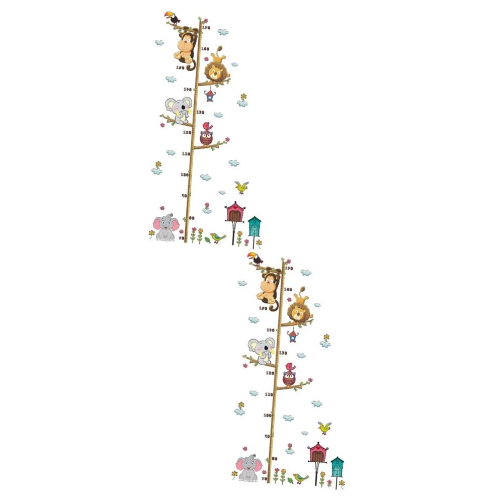RORPOIR 2-Piece Cartoon Height Chart Stickers for Kids' Rooms