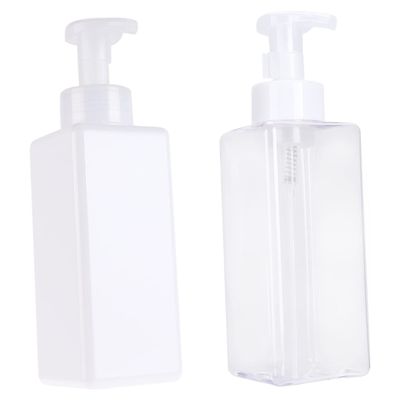 2-Pack PETG Foaming Bottles for Shampoo and Shower Gel, White, Travel