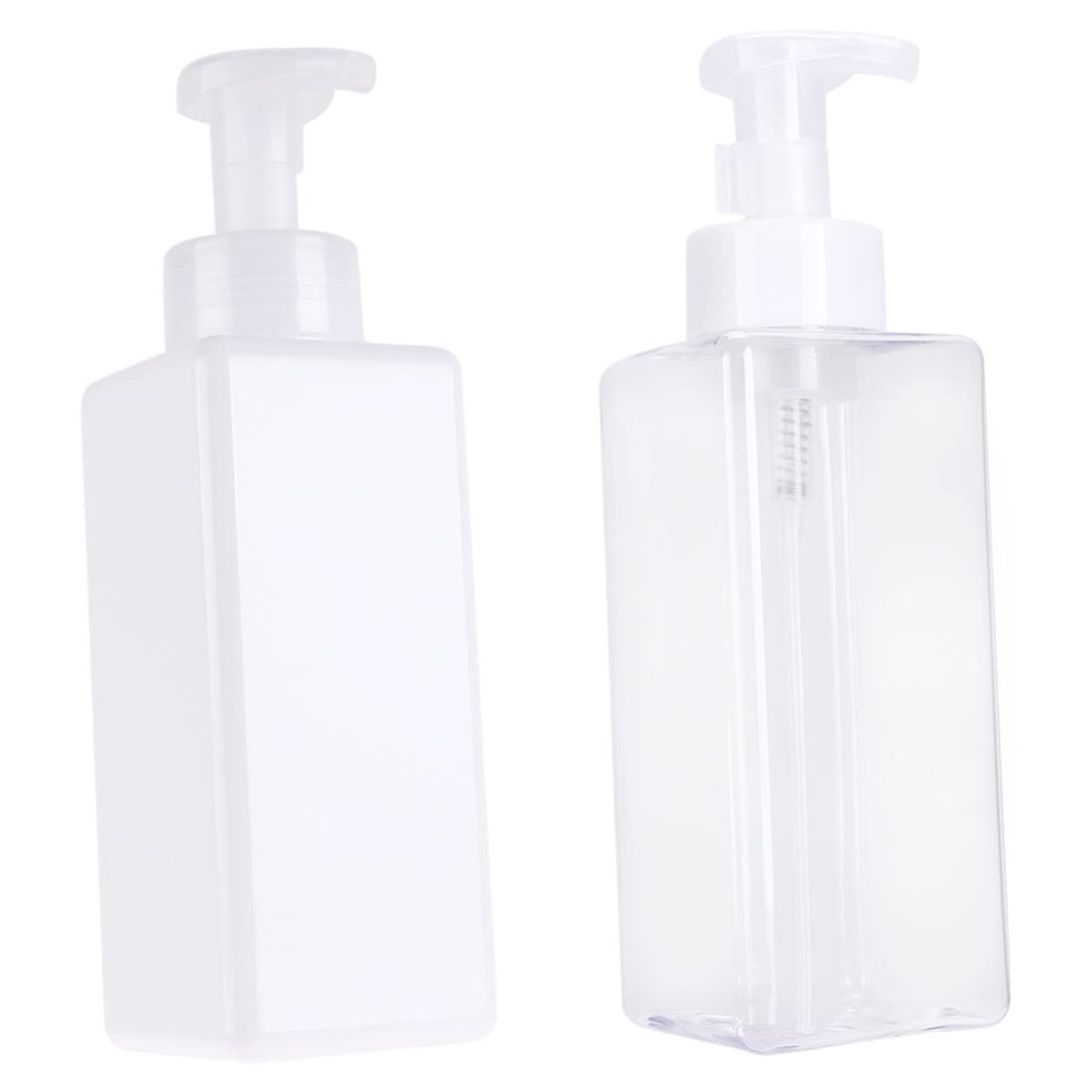 2-Pack PETG Foaming Bottles for Shampoo and Shower Gel, White, Travel