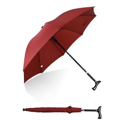 HEFJIAYCIQ Non-Slip Walking Stick Umbrella, Red, 83 cm/32.6 in