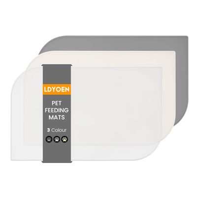 LDYOEN Dog & Cat Bowl Mat - Non-Slip Silicone