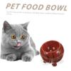Brown Ceramic Dog Bowl for Food and Water view 4