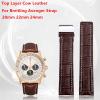 QTYQWC Soft Calfskin Leather Watch Strap 20 mm 22 mm 24 mm for Breitling Avenger/Navitimer Premier with Folding Clasp view 3