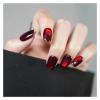 Press-On Fake Nails, Square Cat-Eye French Glitter Powder, Waterproof Faux Fingernails, Color 34 view 2