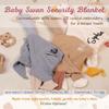 GELLEDI Personalized Cotton Muslin Baby Lovey with Cute Goose Design, Ideal for Baptisms or Births (Slate Blue) view 2