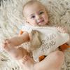 GELLEDI Personalized Cotton Muslin Baby Lovey with Cute Goose Design, Ideal for Baptisms or Births (Slate Blue) view 3