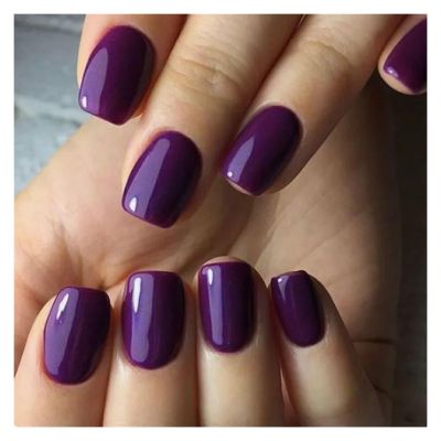 24-Piece Wine Red Short Square Press-On Nail Tips, Color 4