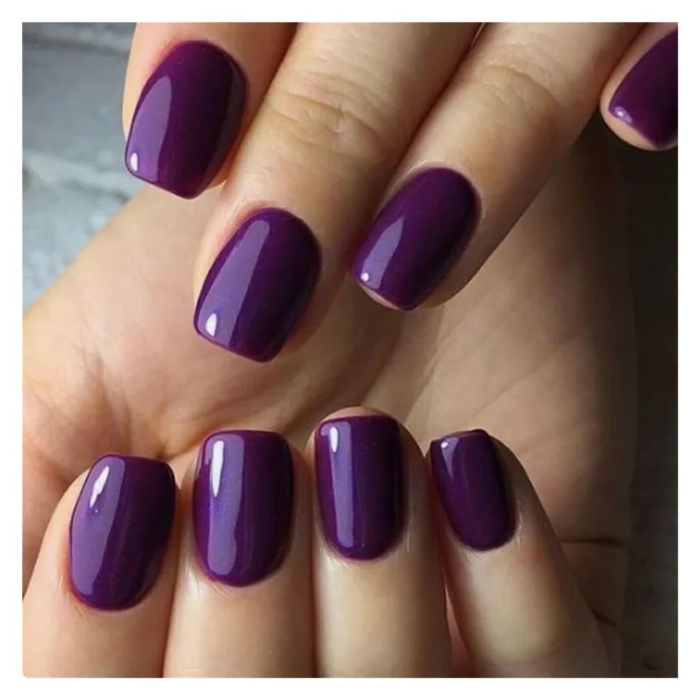 24-Piece Wine Red Short Square Press-On Nail Tips, Color 4