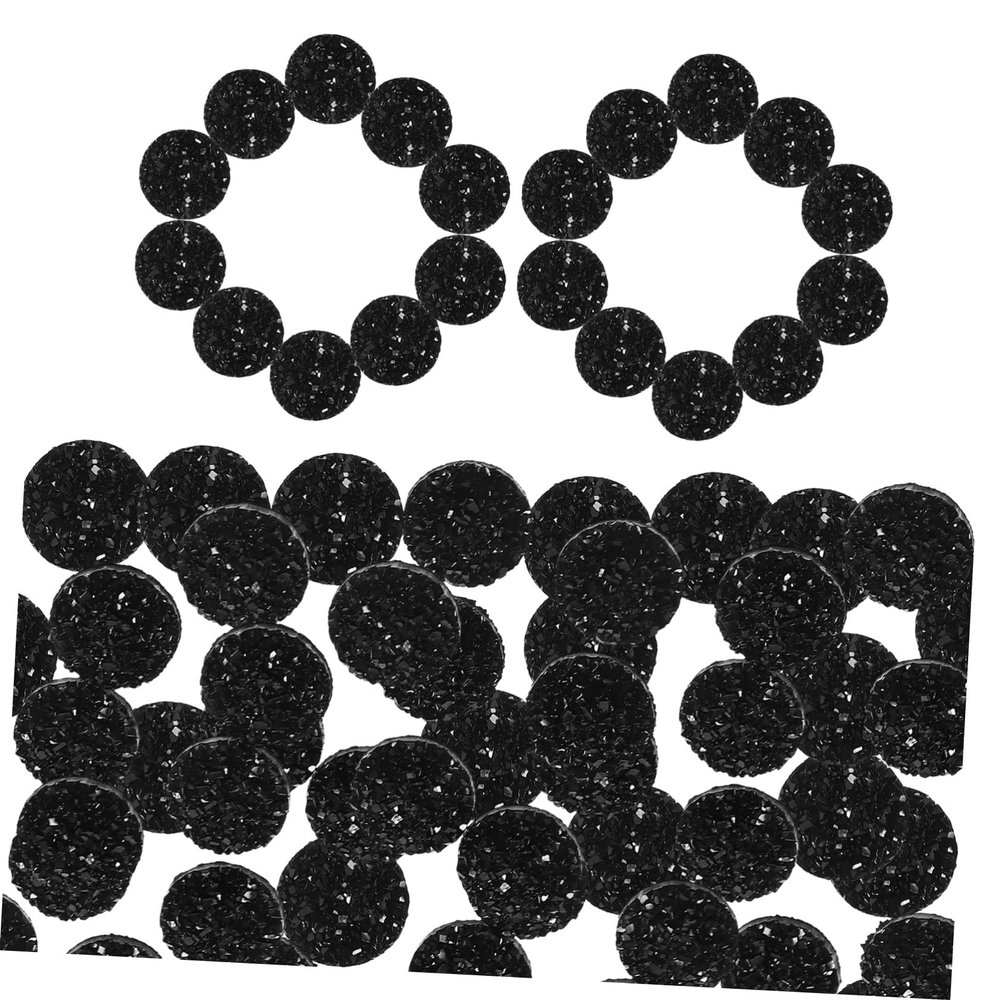 Black Flat-Back Rhinestones 12 mm, 100 Pieces