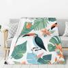 Mexpekil Throw Blanket, Soft Warm Fleece Sofa Blanket, Tropical Plant Toucan Design, 80 x 60 in view 1