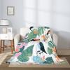 Mexpekil Throw Blanket, Soft Warm Fleece Sofa Blanket, Tropical Plant Toucan Design, 80 x 60 in view 2