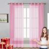 LIUNADM Semi-Sheer Curtain with Grommets, 225 x 65 cm, Thermal-Insulating Voile Curtain, Pink view 1