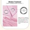 LIUNADM Semi-Sheer Curtain with Grommets, 225 x 65 cm, Thermal-Insulating Voile Curtain, Pink view 3