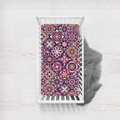 Treer Baby Fitted Sheet with Elastic, Light Purple, 140 x 70 cm