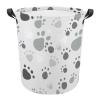 60L Foldable Laundry Basket with Black and White Paw Prints view 1