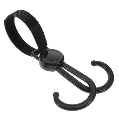 ORFOFE Reusable Double-Hook Stroller Hook, Black