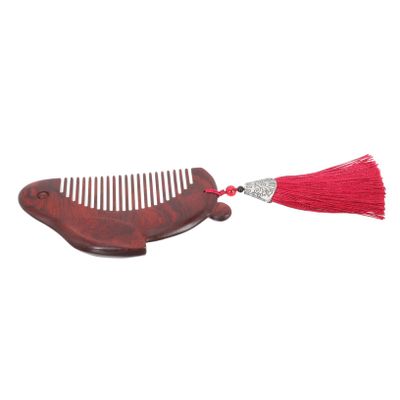 Creative Rabbit-Shaped Brown Carved Wooden Comb