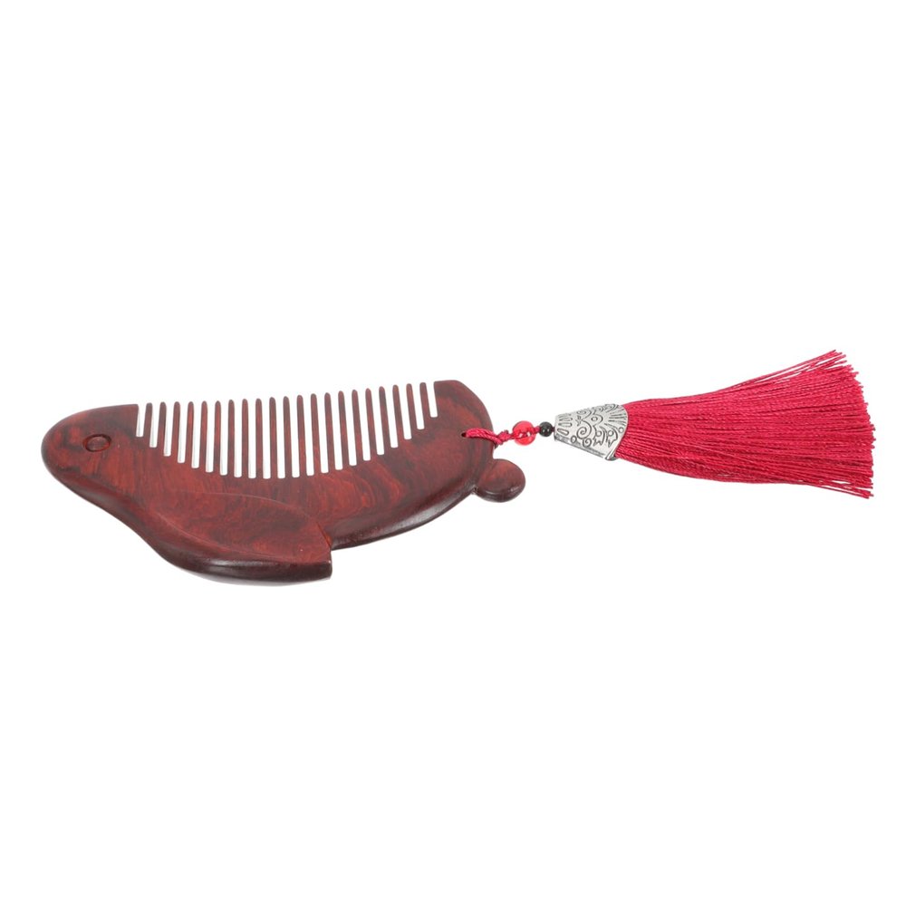 Creative Rabbit-Shaped Brown Carved Wooden Comb