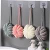4-Pack PE Bath Scrubbers with Hanging Ropes view 4