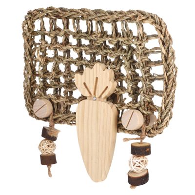 Hohopeti Handwoven Straw Mat, Chew and Play Toy for Rabbits and Guinea Pigs