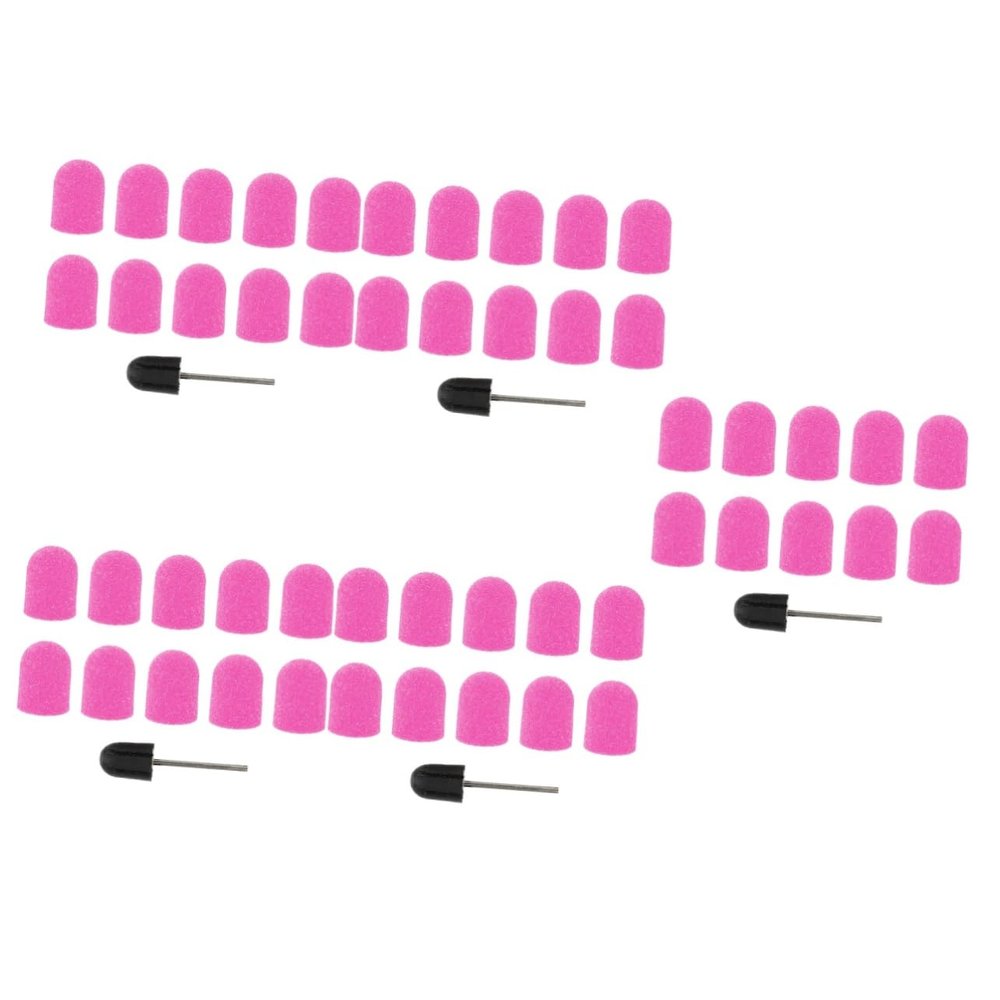Beatifufu 50-Piece Sanding Cap Set for Nail Machines, Nail Art Tool Set with Nail Drill Bit Block for Electric Nail Files